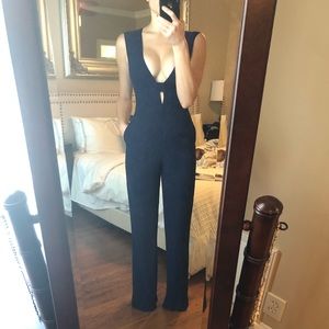 Beautiful Plunging Jumpsuit with Pockets